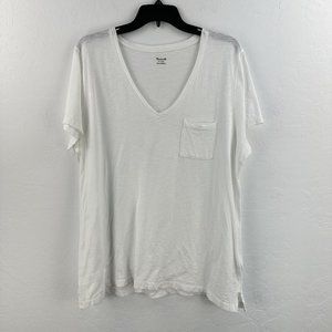 Madewell Women's Whisper Cotton V-Neck Tee size XXL Casual‎